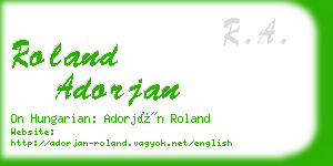 roland adorjan business card